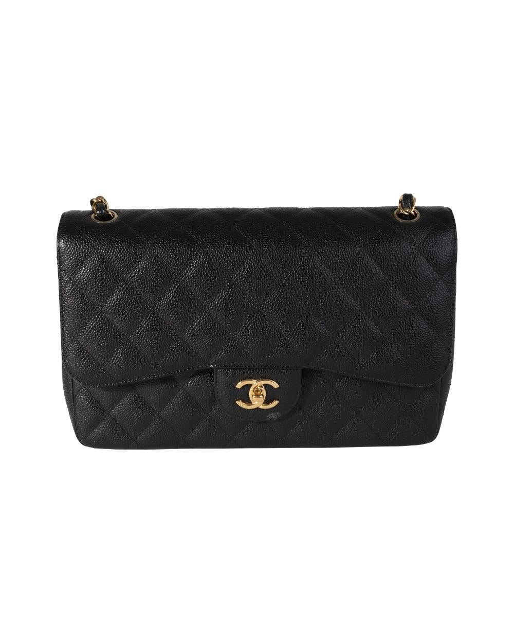 Black Leather Chanel Flap Bag