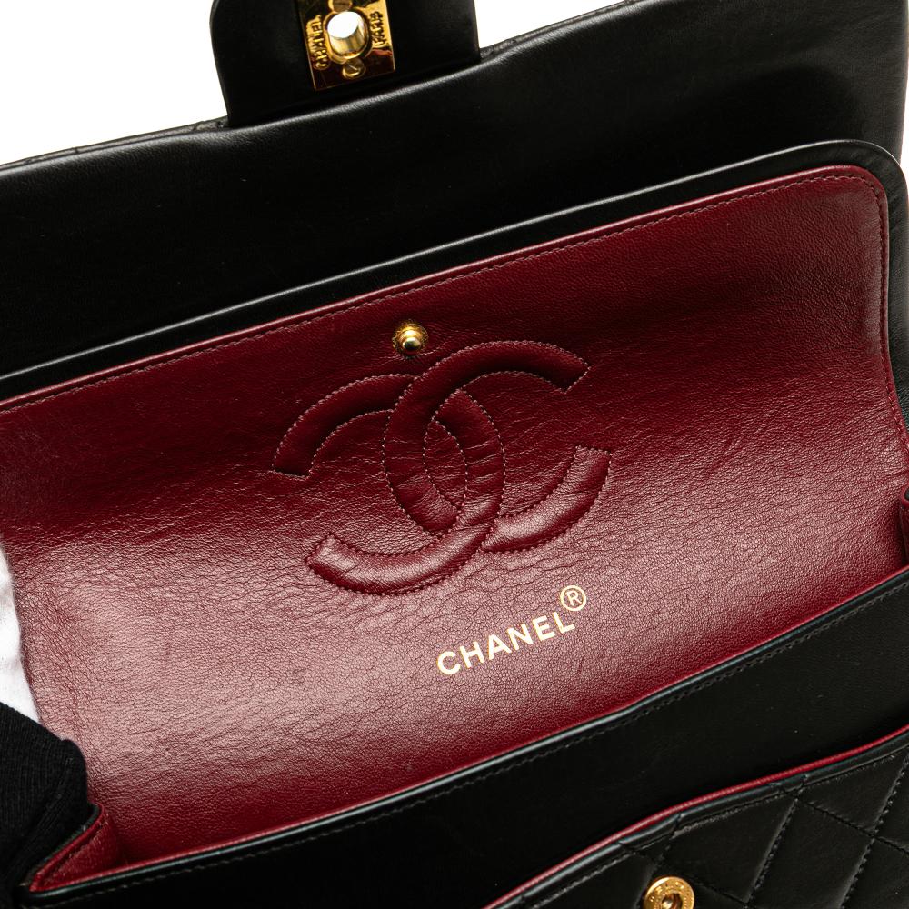 Black Leather Chanel Flap Bag