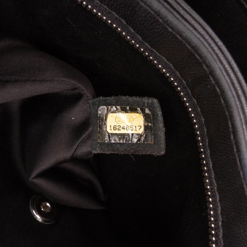 Black Leather Chanel Flap Bag