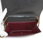 Black Leather Chanel Shoulder Bag
