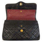 Black Leather Chanel Flap Bag