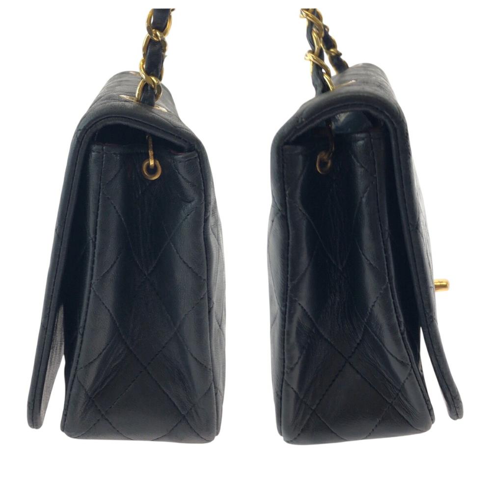 Black Leather Chanel Flap Bag