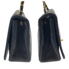 Black Leather Chanel Flap Bag