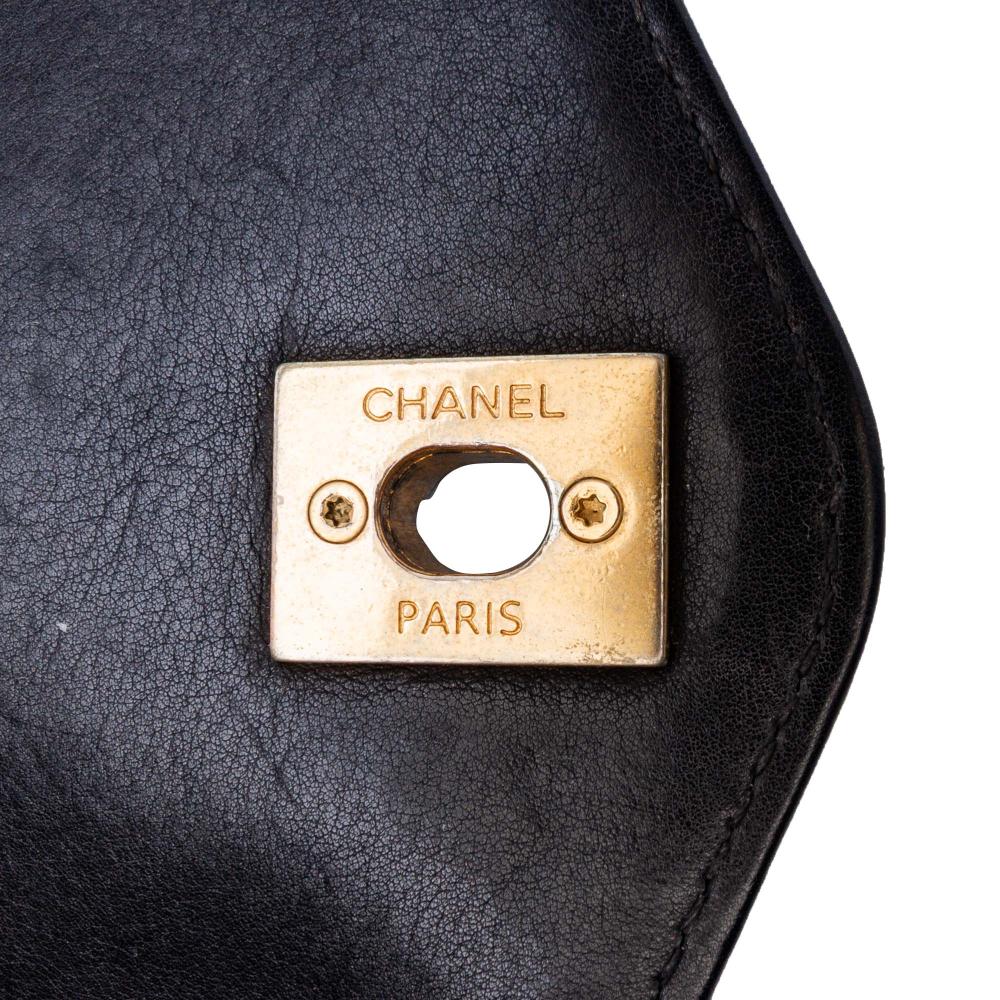 Black Leather Chanel Flap Bag