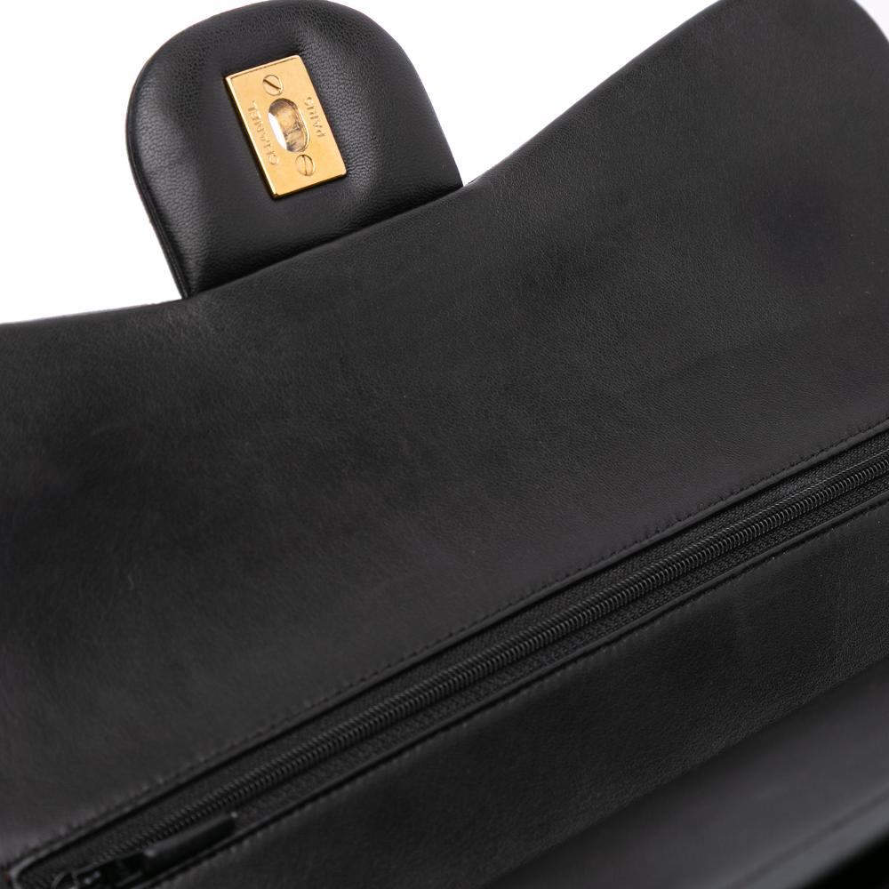 Black Leather Chanel Flap Bag