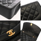 Black Leather Chanel Shoulder Bag