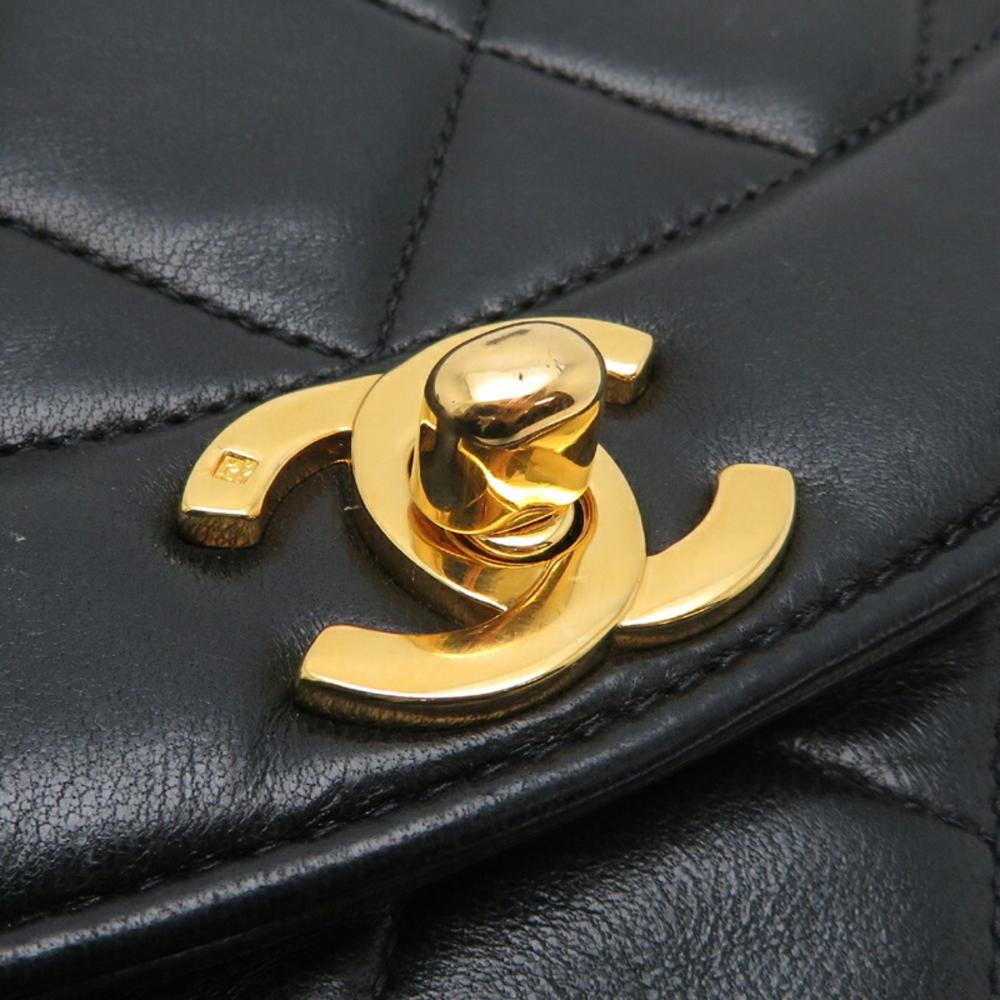 Black Leather Chanel Shoulder Bag