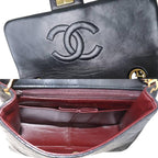 Black Leather Chanel Shoulder Bag