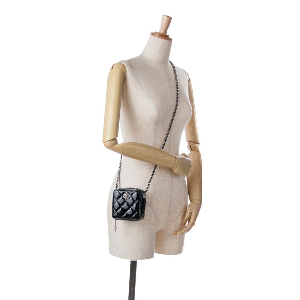 Black Leather Chanel Crossbody Bag