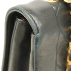 Black Leather Chanel Shoulder Bag