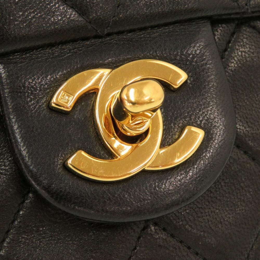 Black Leather Chanel Shoulder Bag
