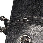 Black Leather Chanel Flap Bag