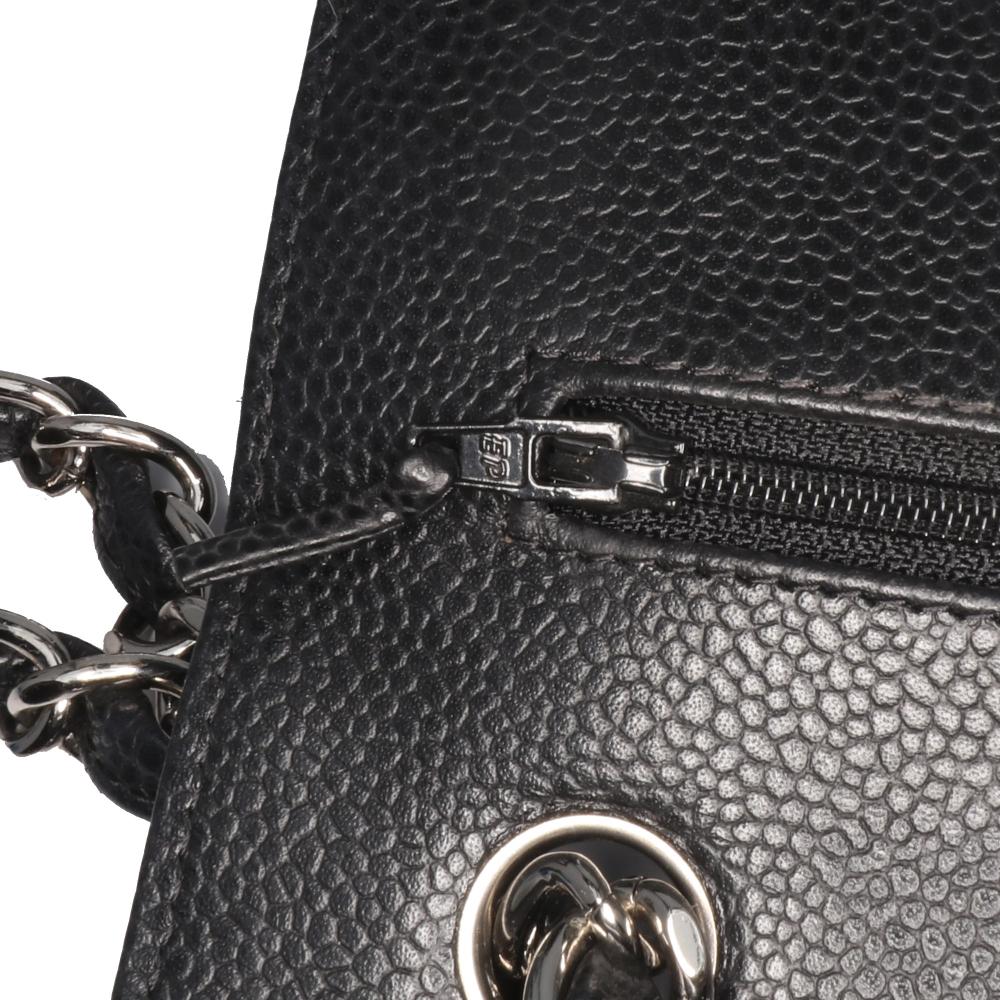 Black Leather Chanel Flap Bag