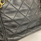 Black Leather Chanel Shoulder Bag