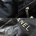 Black Leather Chanel Backpack