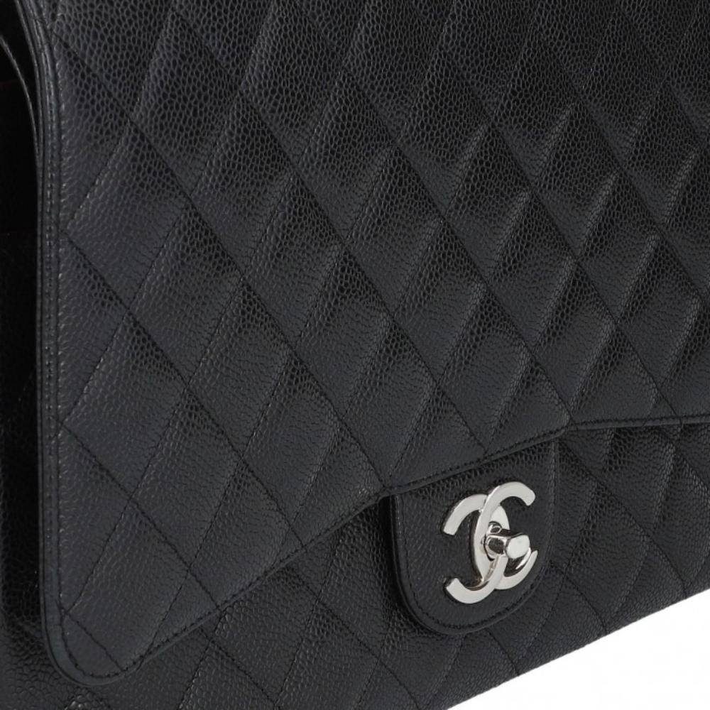 Black Leather Chanel Flap Bag