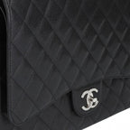 Black Leather Chanel Flap Bag