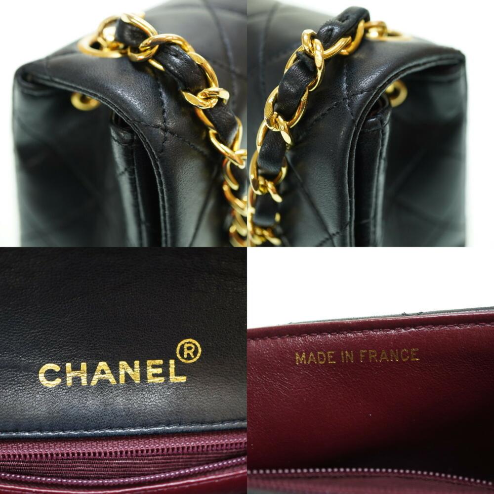 Black Leather Chanel Shoulder Bag