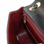 Black Leather Chanel Shoulder Bag