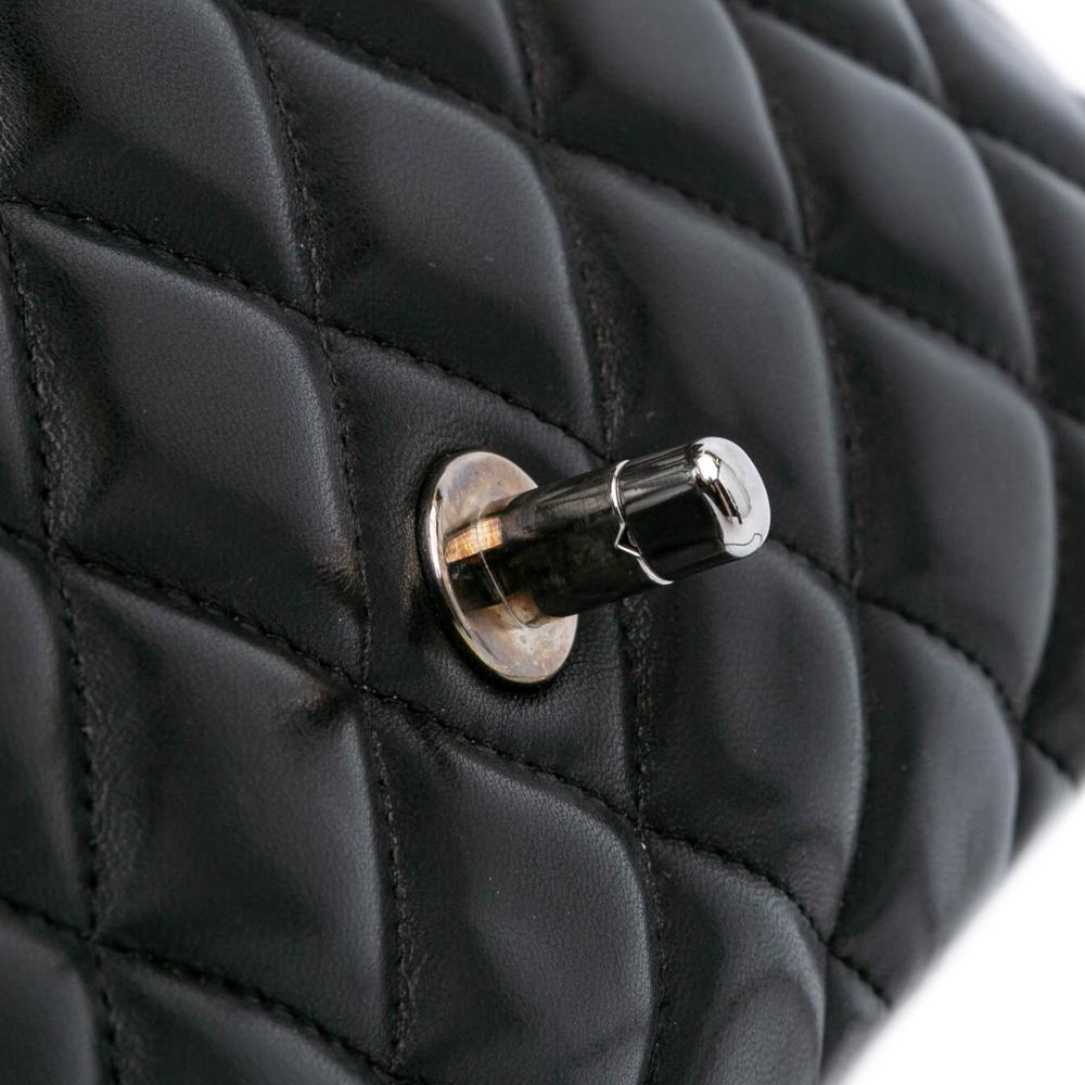 Black Leather Chanel Flap Bag
