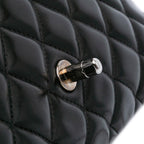 Black Leather Chanel Flap Bag