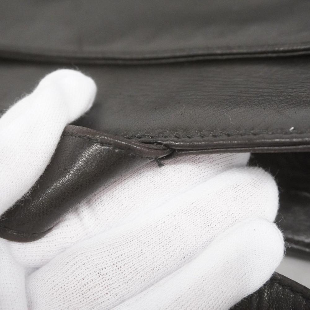 Black Leather Chanel Shoulder Bag
