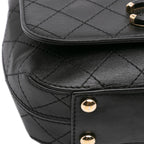 Black Leather Chanel Flap Bag