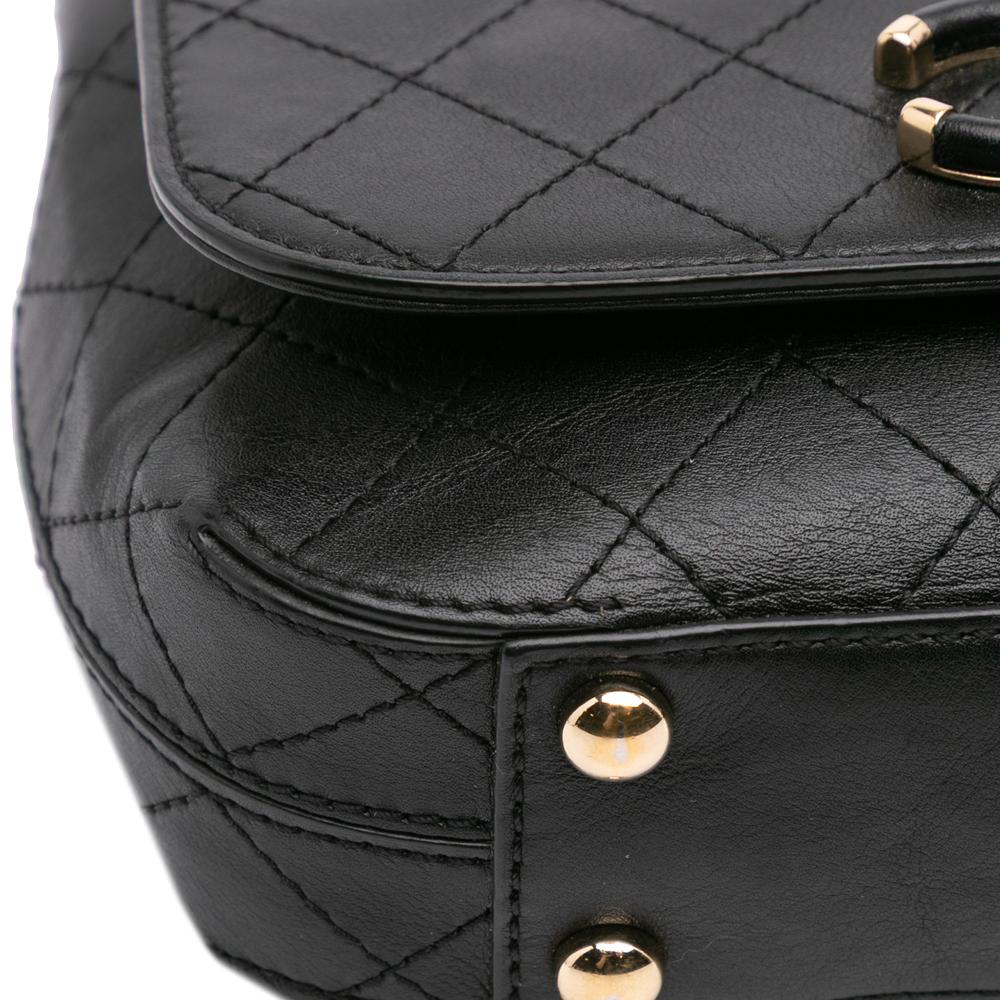 Black Leather Chanel Flap Bag
