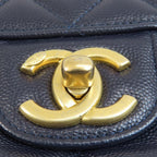 Black Leather Chanel Shoulder Bag