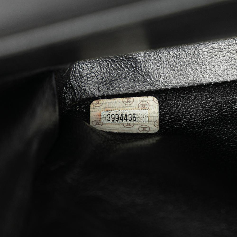 Black Leather Chanel Flap Bag