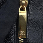 Black Leather Chanel Shoulder Bag