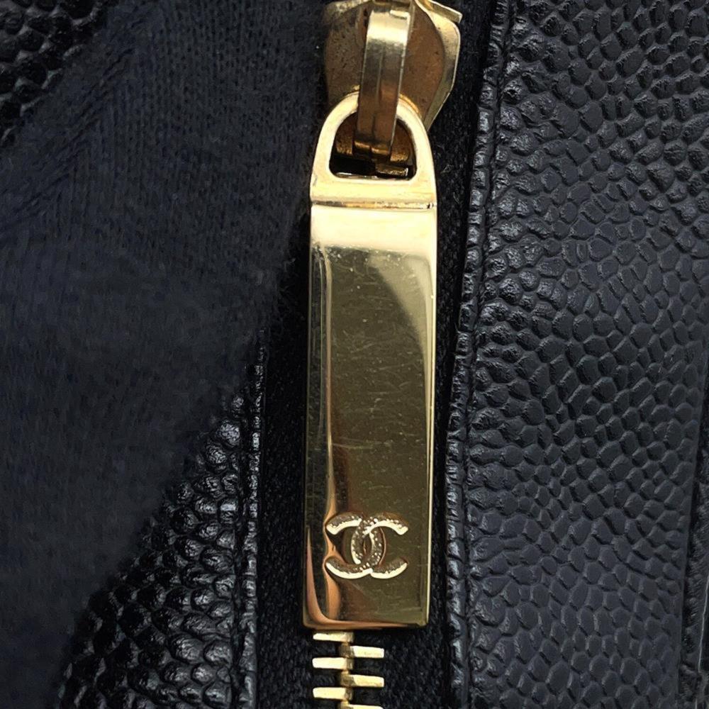Black Leather Chanel Shoulder Bag