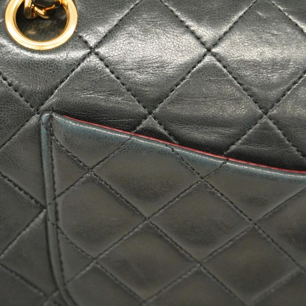 Black Leather Chanel Flap Bag