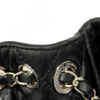 Black Leather Chanel Shoulder Bag