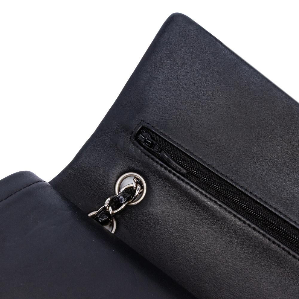 Black Leather Chanel Flap Bag