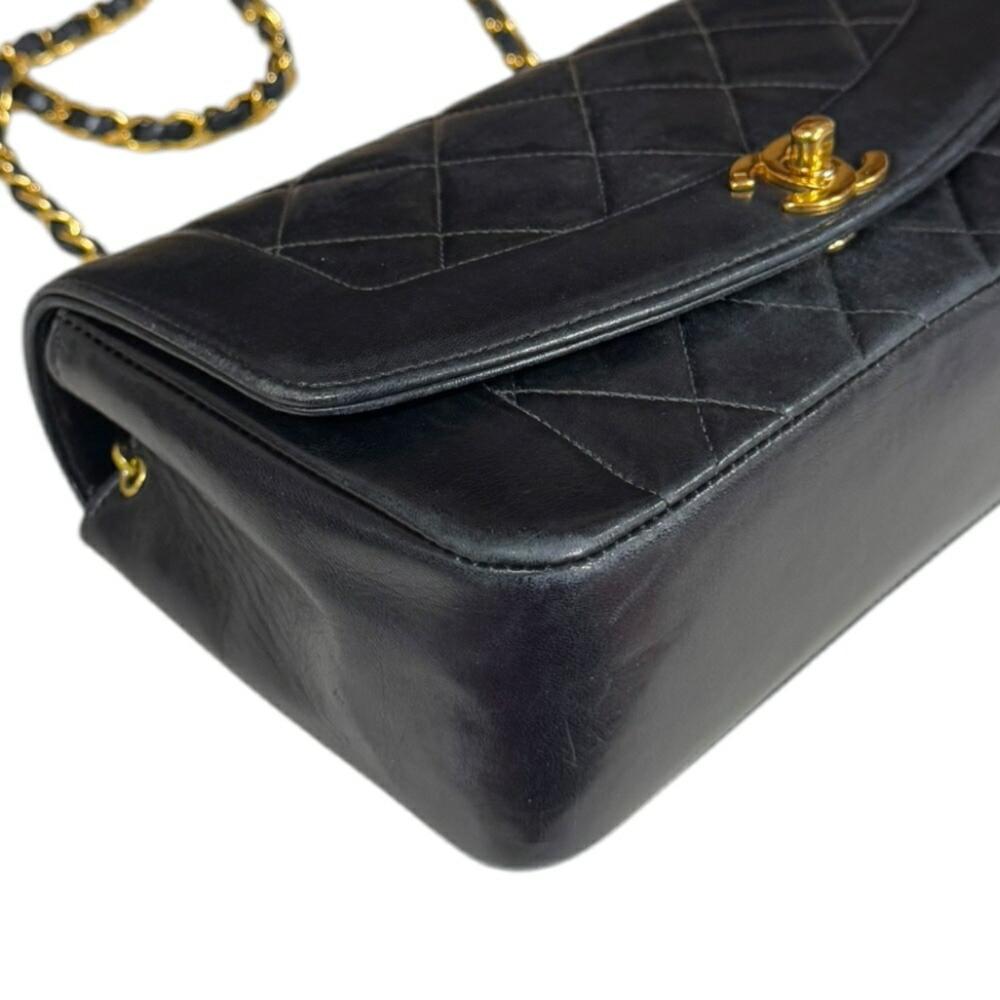 Black Leather Chanel Shoulder Bag