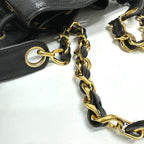 Black Leather Chanel Shoulder Bag