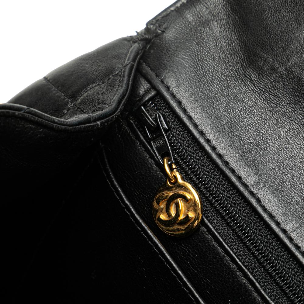 Black Leather Chanel Flap Bag
