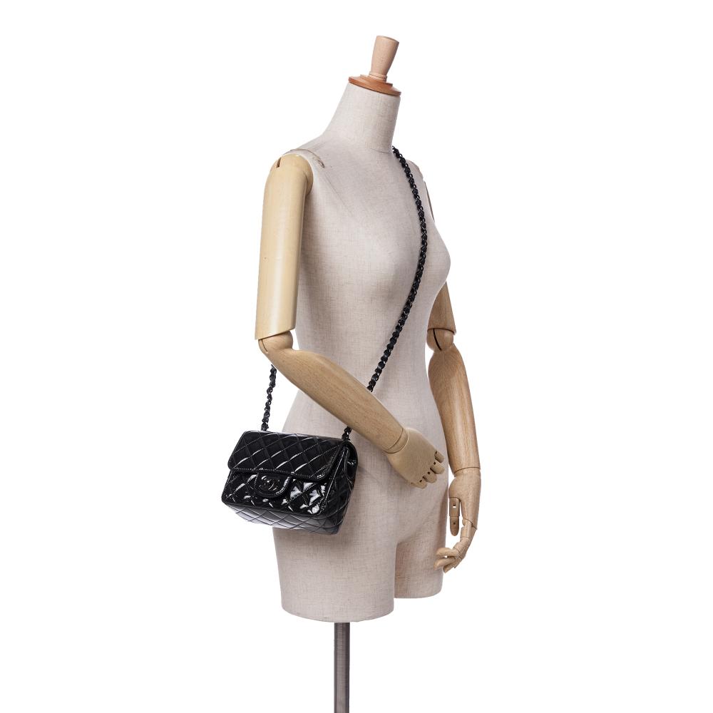 Black Leather Chanel Flap Bag