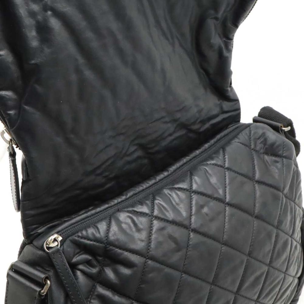 Black Leather Chanel Crossbody Bag