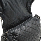 Black Leather Chanel Crossbody Bag