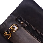 Black Leather Chanel Flap Bag