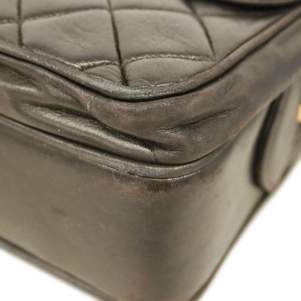 Black Leather Chanel Shoulder Bag