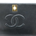 Black Leather Chanel Shoulder Bag