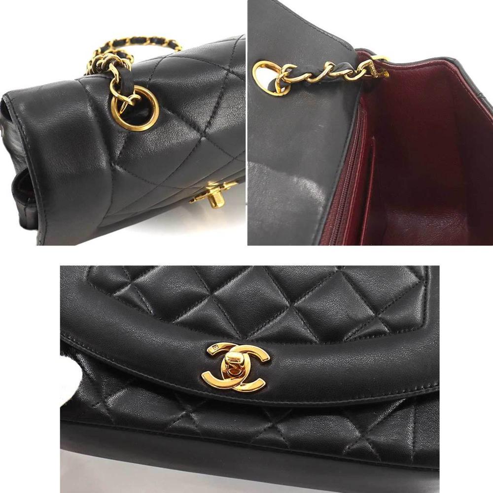Black Leather Chanel Shoulder Bag
