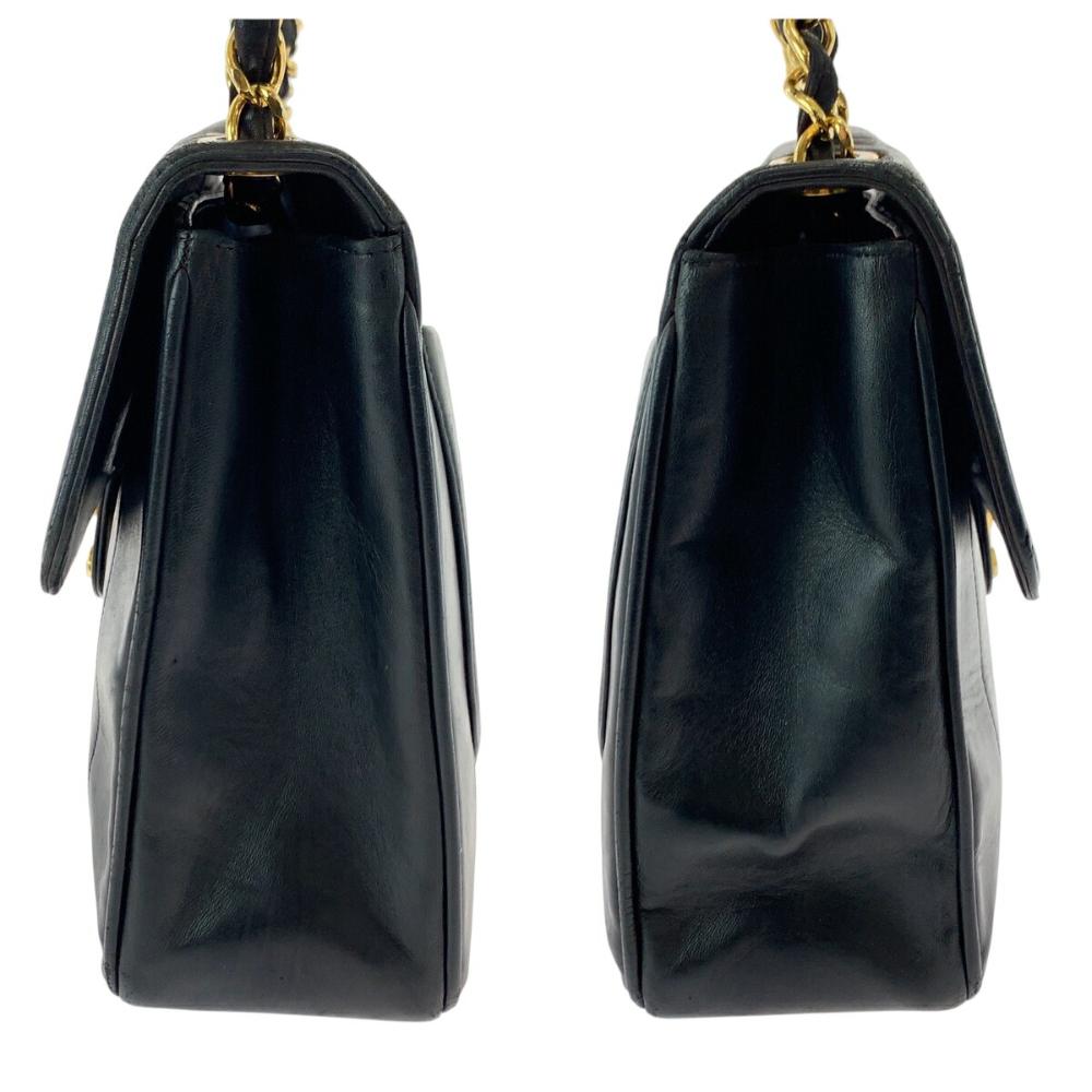 Black Leather Chanel Flap Bag