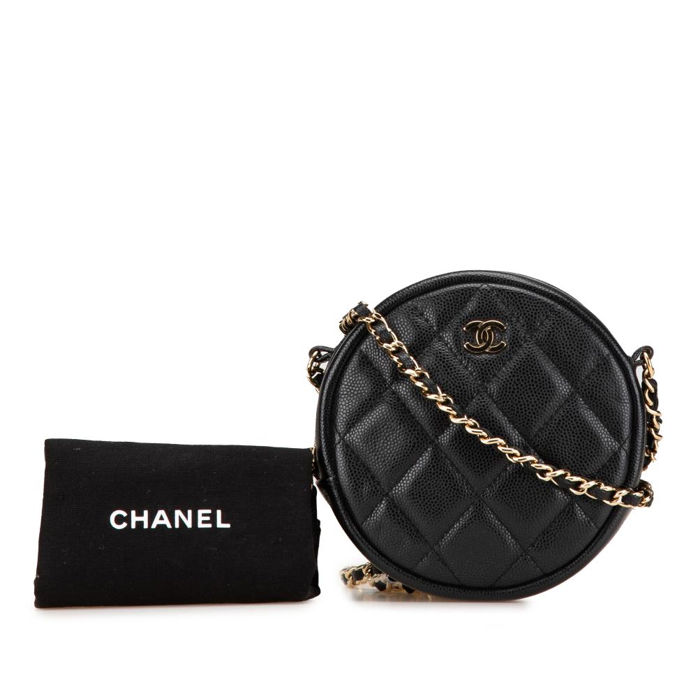 Black Leather Chanel Crossbody Bag