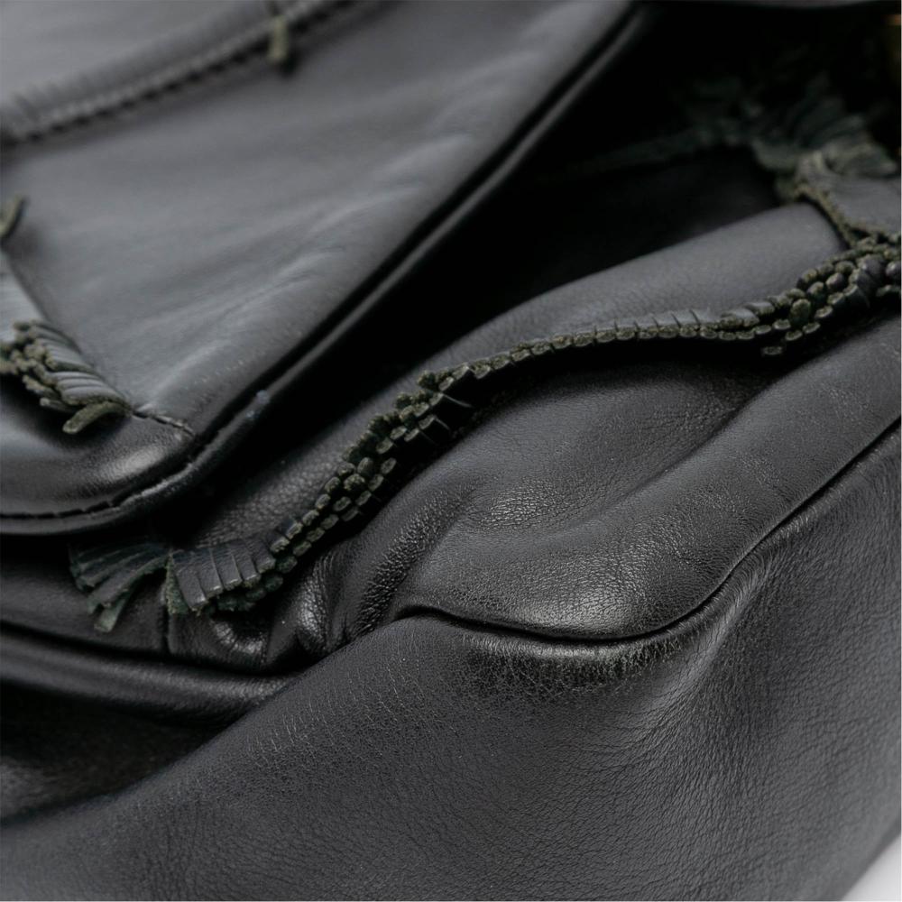 Black Leather Chanel Flap Bag