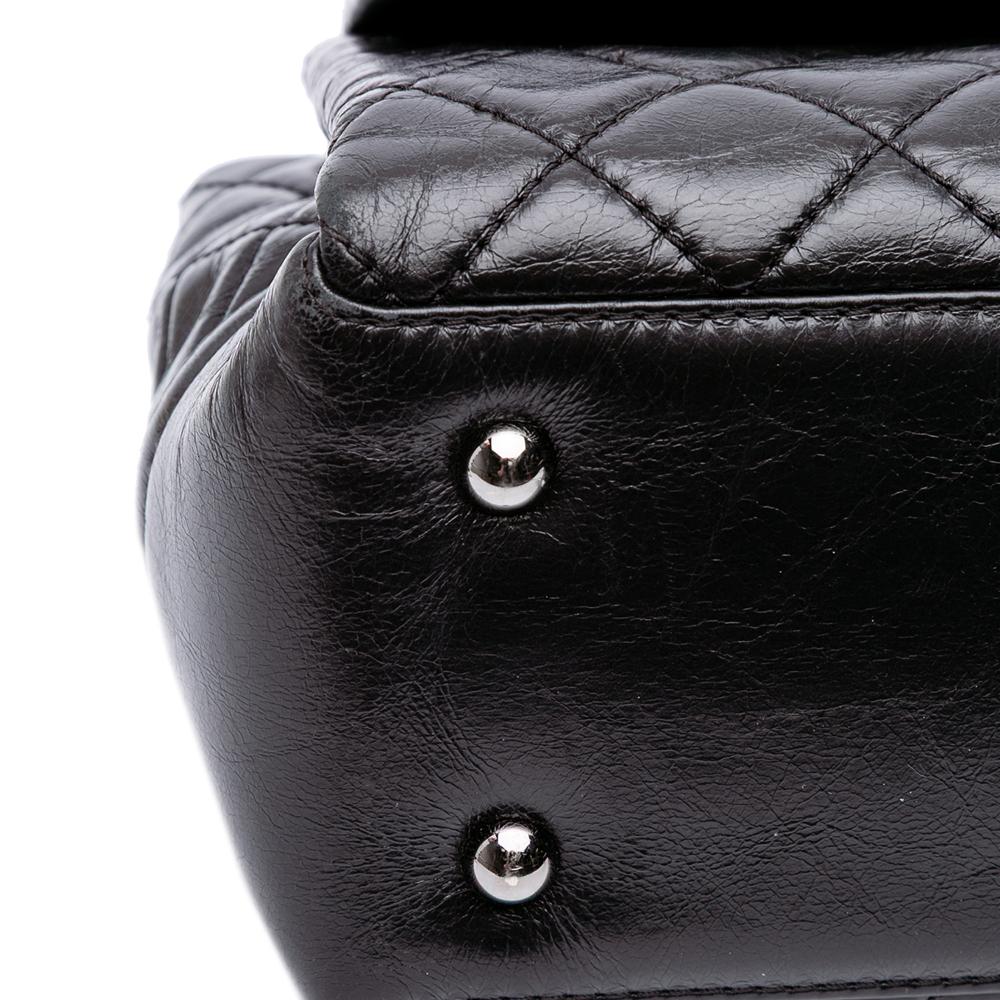 Black Leather Chanel Flap Bag