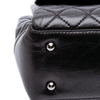 Black Leather Chanel Flap Bag